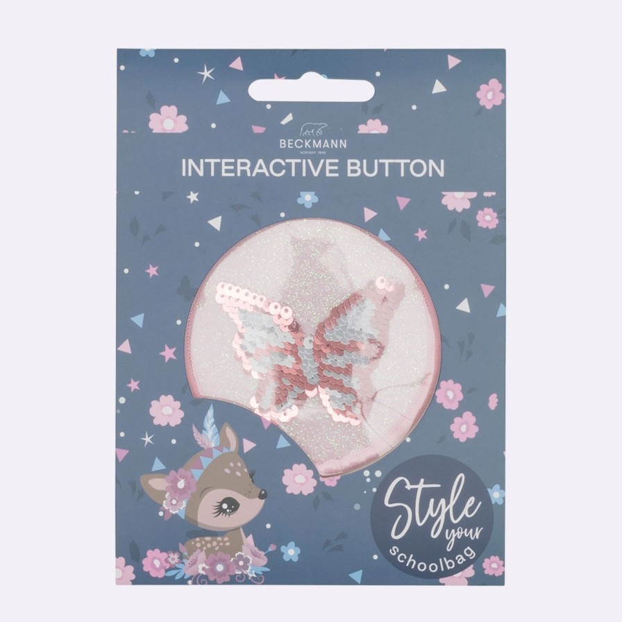 Barneskole Beckmann Tilbehor | Add On, Butterfly Sequins Button