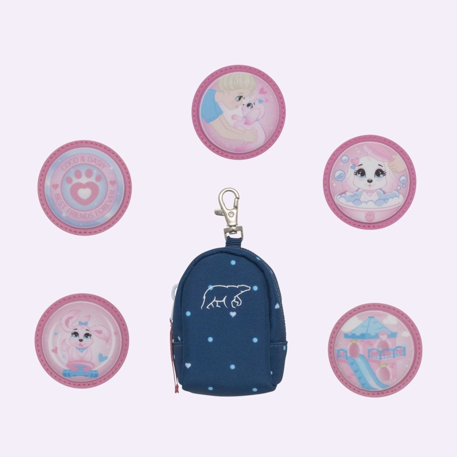 Barneskole Beckmann Tilbehor | Mini-Sekk Med Buttons, Pet Friends Blue