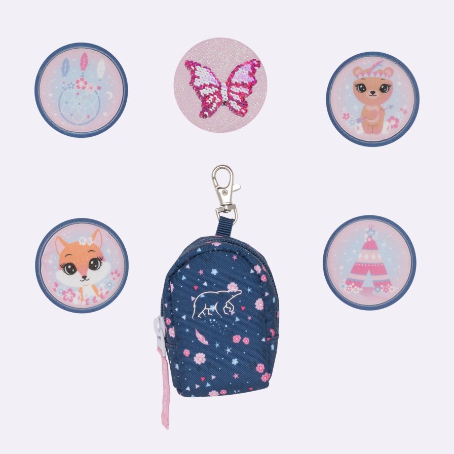 Barneskole Beckmann Tilbehor | Mini-Sekk Med Buttons, Forest Deer Blue