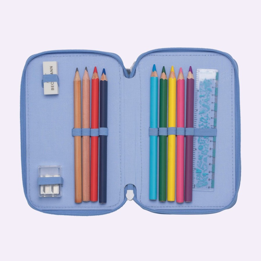 Barneskole Beckmann Pennal | Trelags Pennal Med Innhold, Unicorn Princess Ice Blue