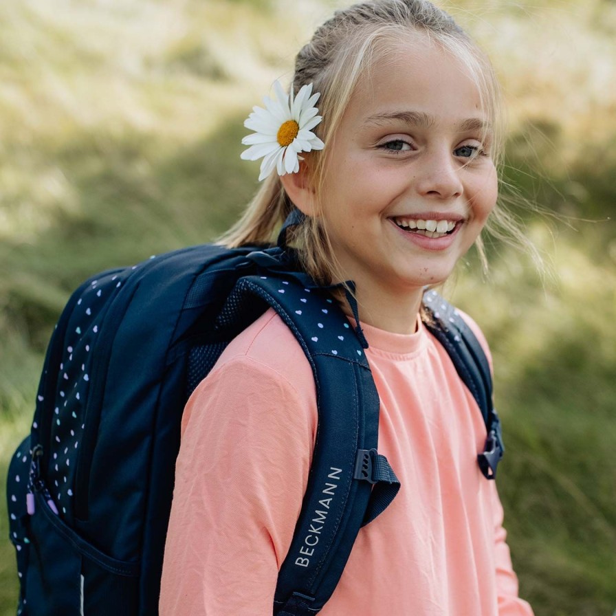 Barneskole Beckmann Skolesekk | Sport Junior Sett, Blue Hearts
