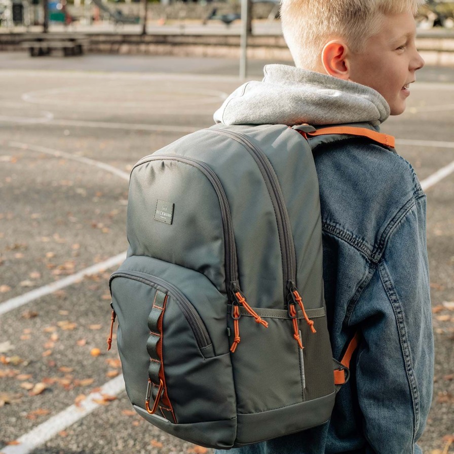 Barneskole Beckmann Skolesekk | Sport Junior Sett, Green Orange