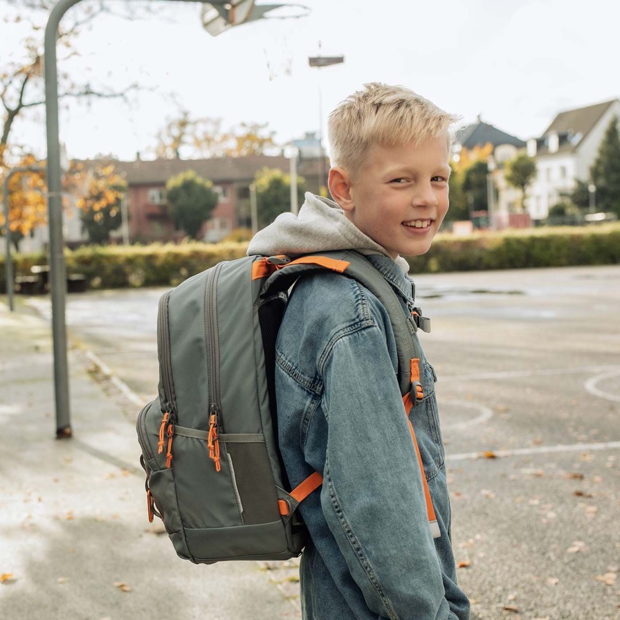 Barneskole Beckmann Skolesekk | Sport Junior, Green Orange
