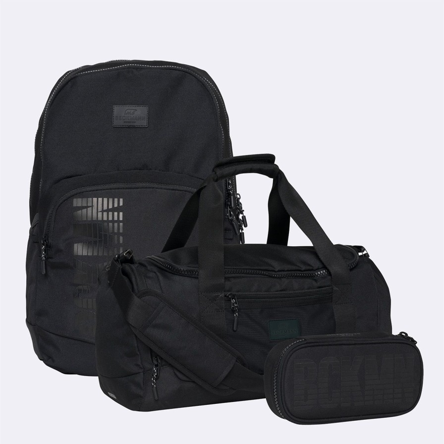 Barneskole Beckmann Skolesekk | Sport Junior Sett, Black Bold