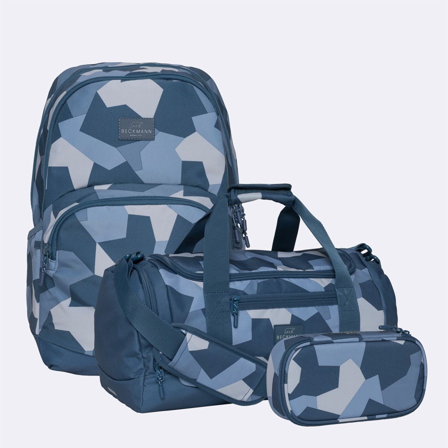 Barneskole Beckmann Skolesekk | Sport Junior Sett, Blue Camo